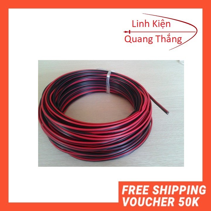 Dây điện đôi đỏ đen Phi 0.3mm- 100m