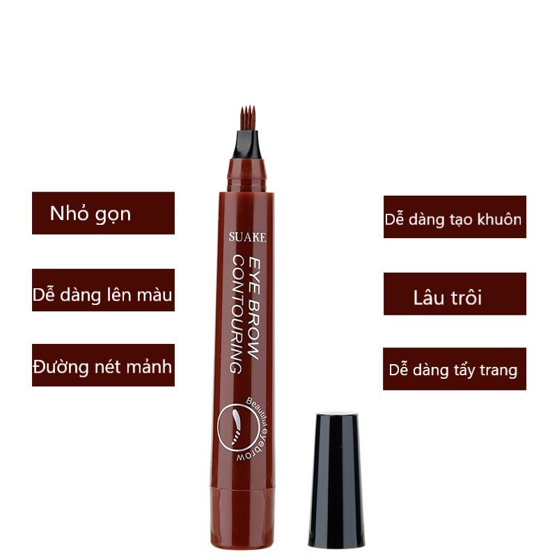 Chì kẻ mày gẩy sợi SUAKE 4 ngòi nét mảnh lâu trôi Eye Brow Contouring 5g SUKE01