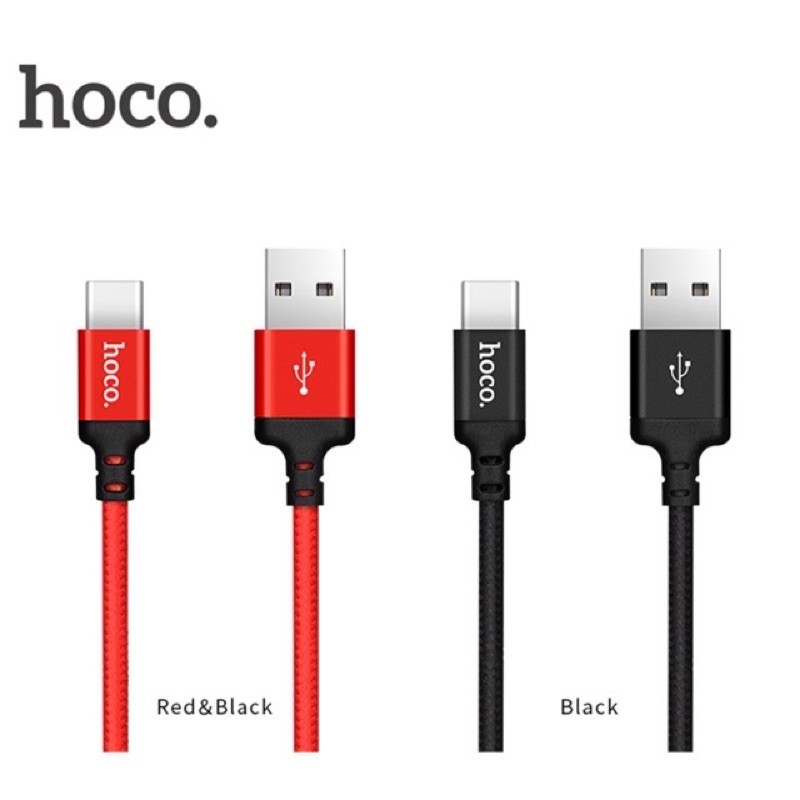 Xả kho-giá sỉ-Cáp sạc nhanh dây dù HoCo X14 đầu ra cổng USB Type-C Dài 1M-2M Cáp Sam sung,oppo,redmi.Chính Hãng BH 12T