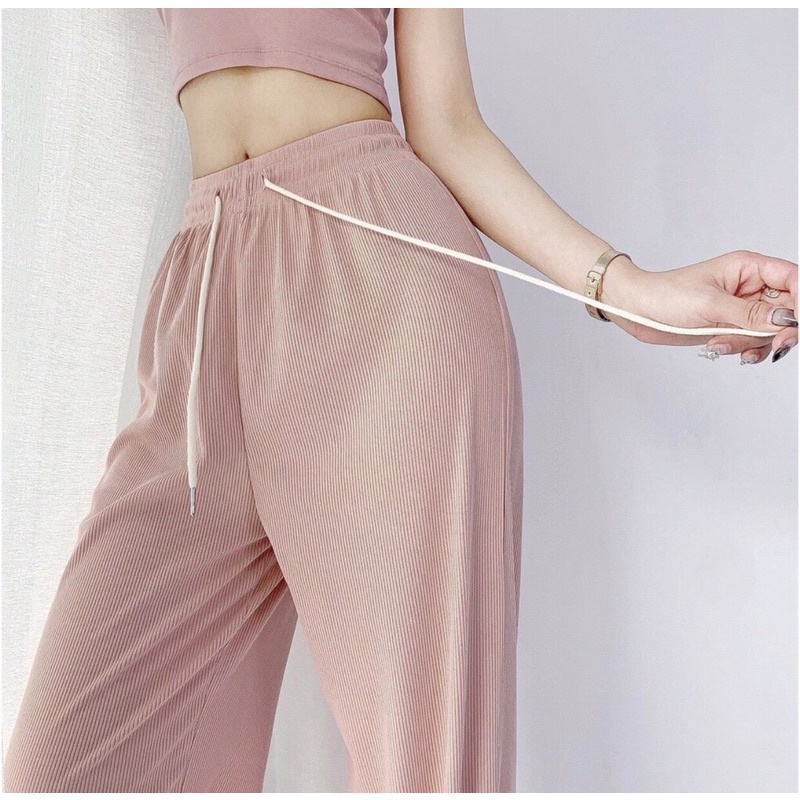 Quần THUN TĂM có dây rút thật điều chỉnh siêu hot trend freesize 45-65kg