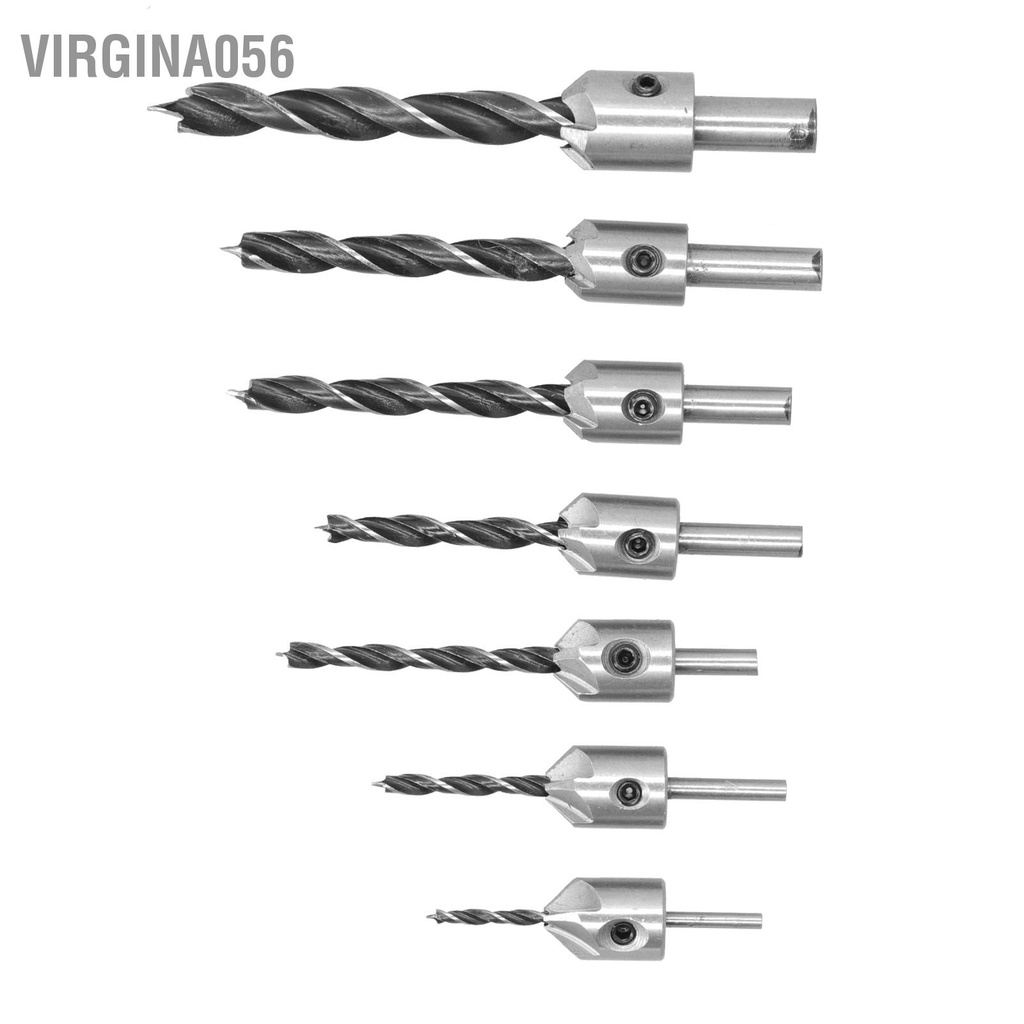Virgina056 7 cái Bộ đếm bộ lỗ khoan chế biến gỗ Tốc độ cao thép chìm Mũi cho ngành mộc