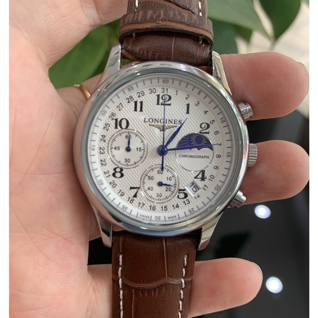Đồng hồ nam - LONGINES Chạy full kim - dây da cao cấp