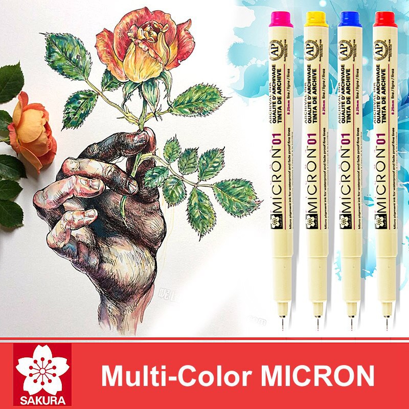 Bút line đi nét, bút vẽ kỹ thuật Sakura PIGMA MICRON size 01- 0.25mm (nhiều màu)