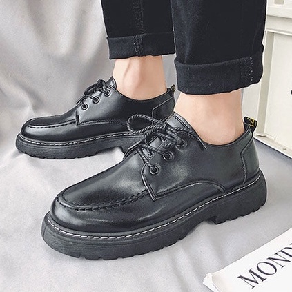 [GD04] Giày Da Lì Cổ Thấp Cho Nam Hàng Quảng Châu - Viền Chỉ Mũi Với Chất Da PU Quảng Châu loại tốt | BigBuy360 - bigbuy360.vn