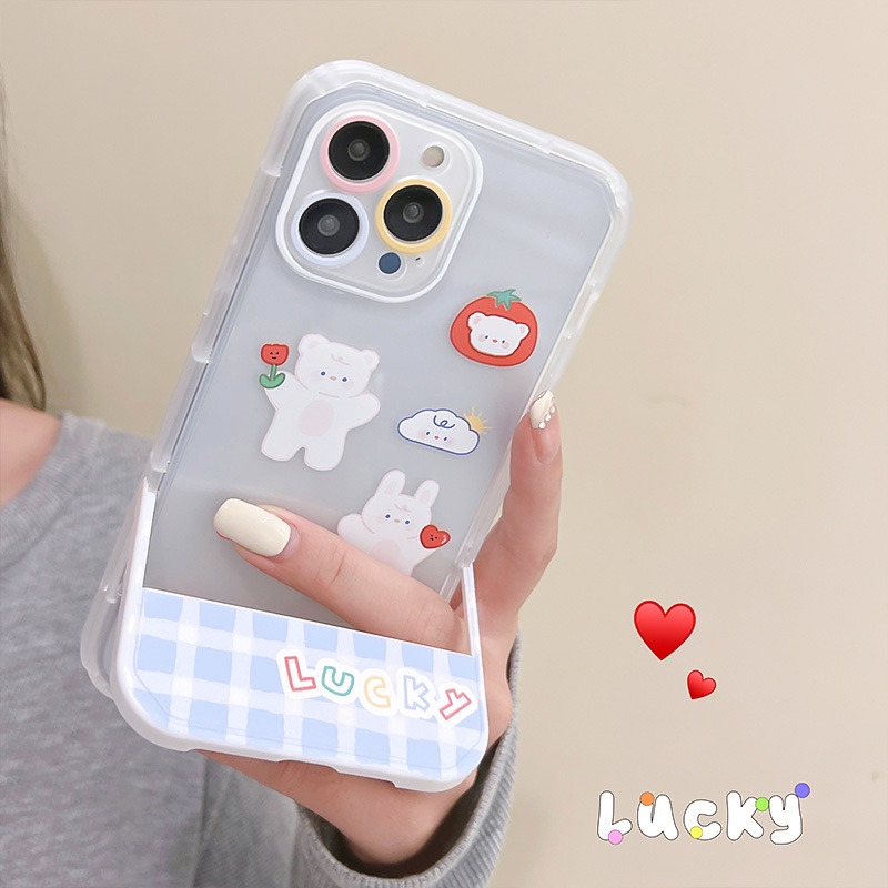 Ốp lưng iphoneỐp Điện Thoại  Kèm Giá Đỡ Tàng Hình Họa Tiết Hoạt Hình Dễ Thương Cho iphone 14 / 13Pro 12 / xs / 6 / 7 / 8PLUSDinuo case