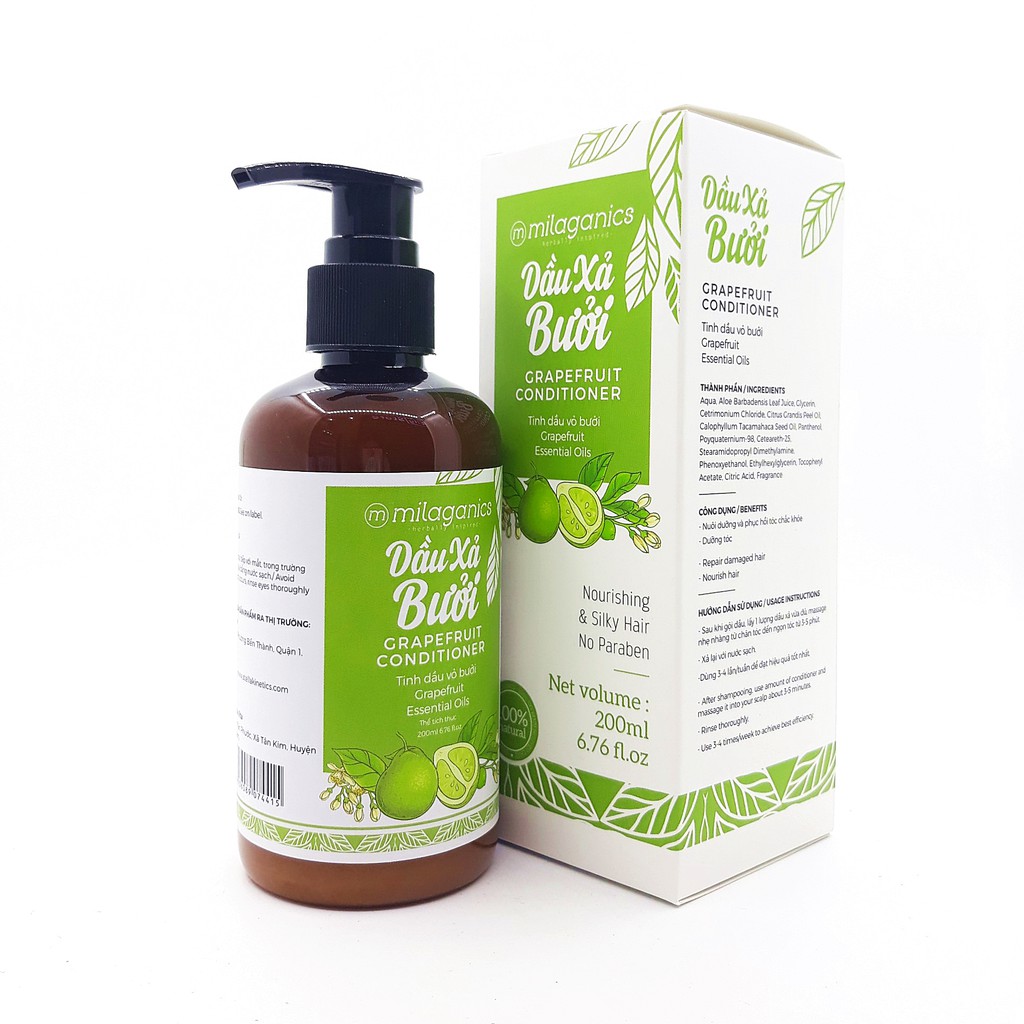 Bộ Dầu Gội Và Dầu Xả Bưởi Milaganics Ngăn Ngừa Rụng Tóc, Nuôi Dưỡng Và Kích Thích Mọc Tóc