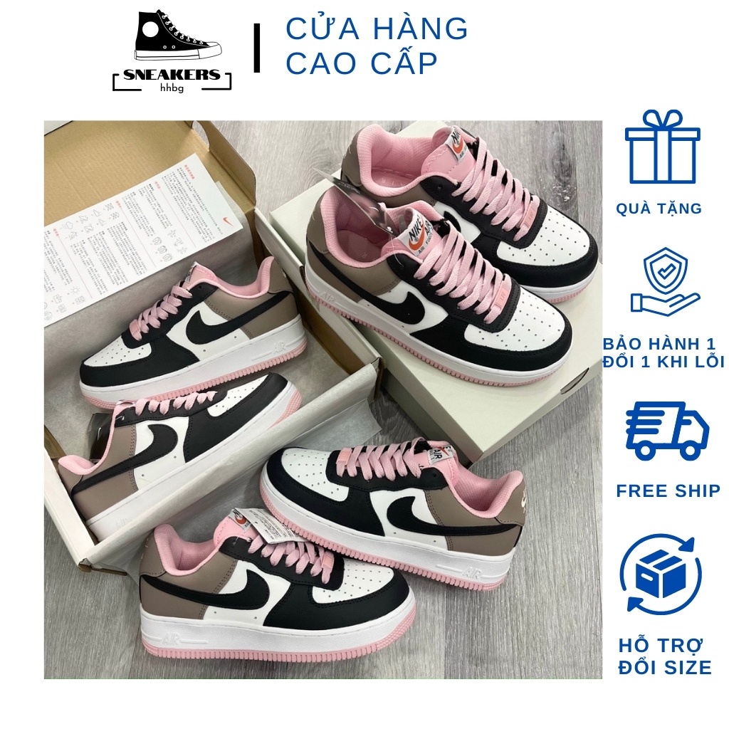 Giày Air force 1, Af1 Hồng Đen, Bản SC Quảng châu cao cấp Full Box+ Phụ Kiện