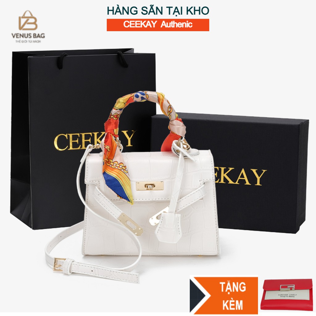 [Hàng sẵn +Tặng kèm ví mini]Túi  Ceekay da PU cao cấp kiểu dáng Âu Mỹ Size 20, dây da  Venus Bag - CK07