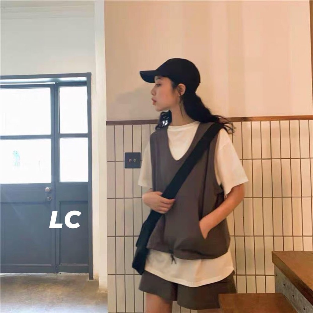 [Set] Đồ nữ 🦋 3 món áo thun áo xám và quần sooc cá tính form unisex trẻ trung năng động mặc đi học đi chơi xinh BỘ ĐỒ 3 | BigBuy360 - bigbuy360.vn