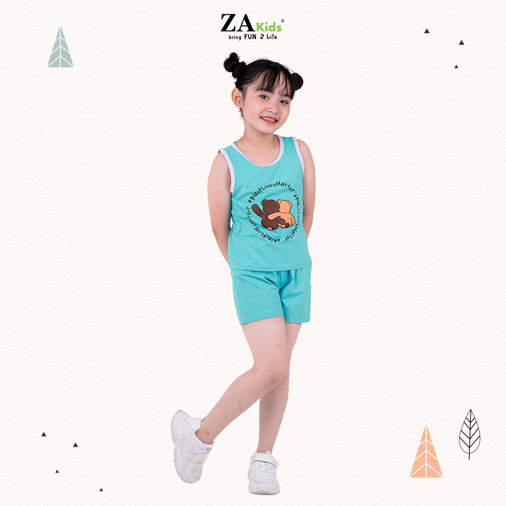 Bộ Quần Áo Thun Sát Nách Bé Gái (1-5 Tuổi) Zakids 22136G