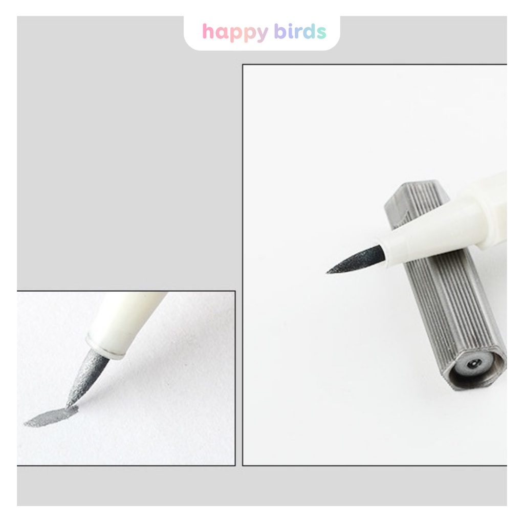Bút brush bút lông mềm Winzige brush pen Metallic soft mực đều màu ánh nhũ kim tuyến viết thư pháp mực đều màu HappyBird