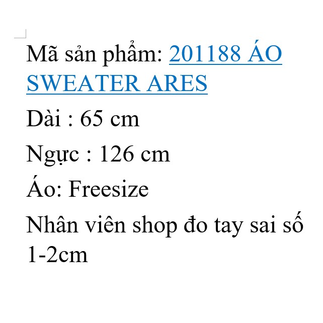 201188 ÁO NỈ ARES | BigBuy360 - bigbuy360.vn