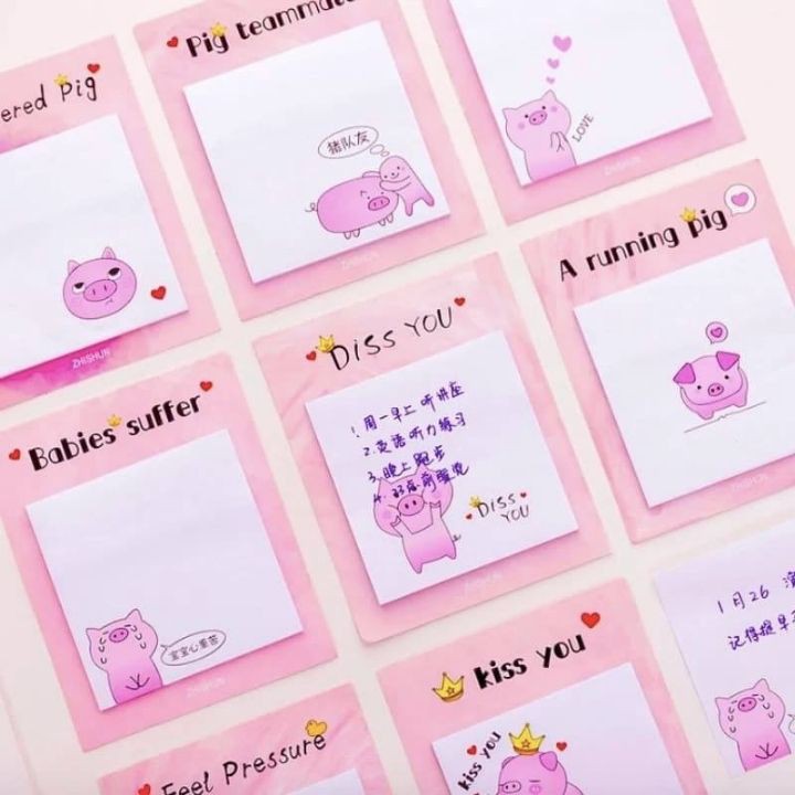 Giấy Nhớ Giấy Ghi Nhớ Giấy Ghi Chú Giấy Note Hình Heo Hồng Dễ Thương Siêu Cute