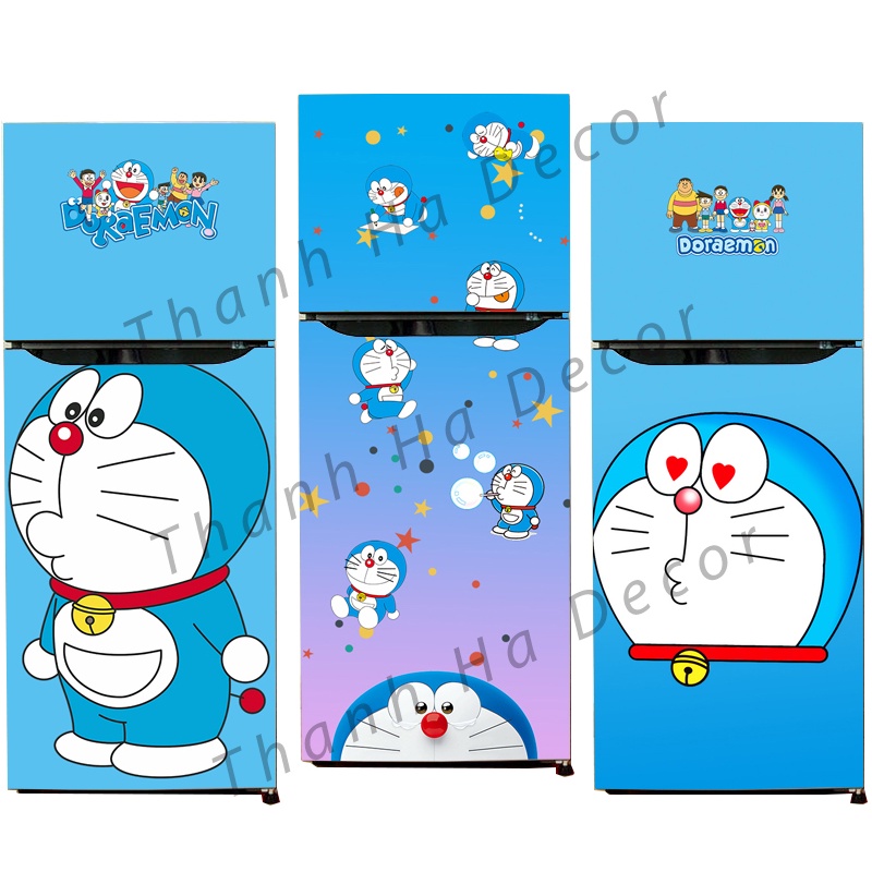 Decal dán Tủ Lạnh Doremon  chất liệu cao cấp