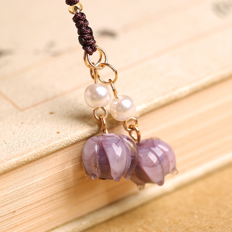 Hàng Mới Về [Hàng Mới Về] Dây Đeo Điện Thoại Phong Cách Mori Lily of the Valley Phong Cách Trung Hoa