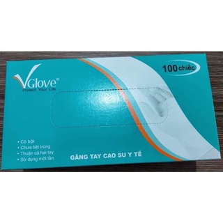 Găng tay y tế có bột Vglove, găng tay chính hãng VRG Khải Hoàn, TTICS SHOP
