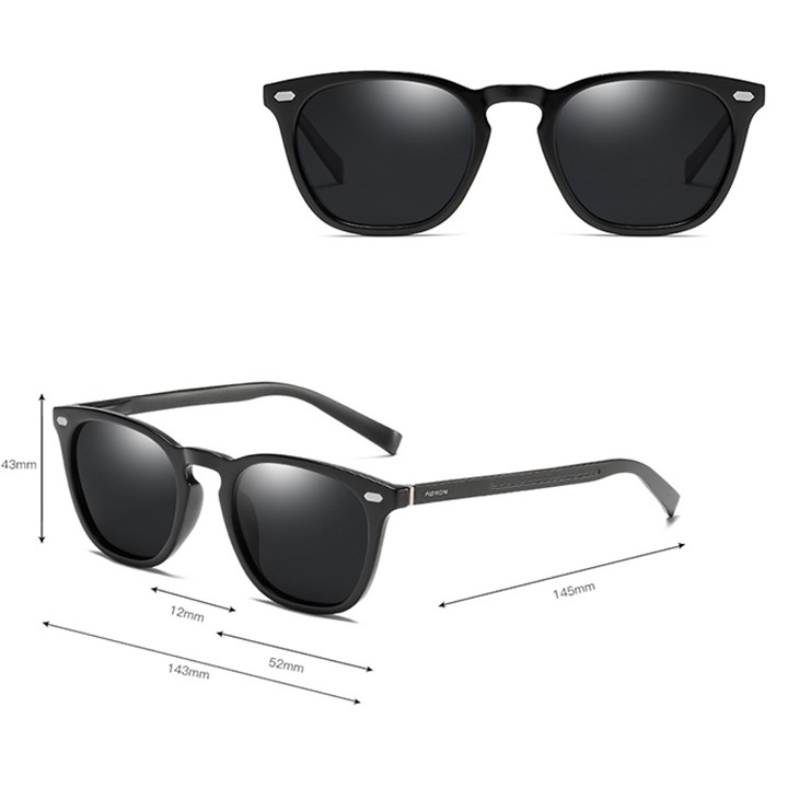Mắt kính polarized phân cực chống chói, chống tia UV400, gọng nhôm magie khớp bản lề lò xo - MK1919