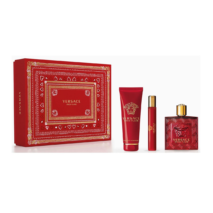 Set Nước Hoa Versace  Eros Flame Versace ( Nước hoa 100ml - Gel tắm 150ml - Nước hoa mini 10ml )