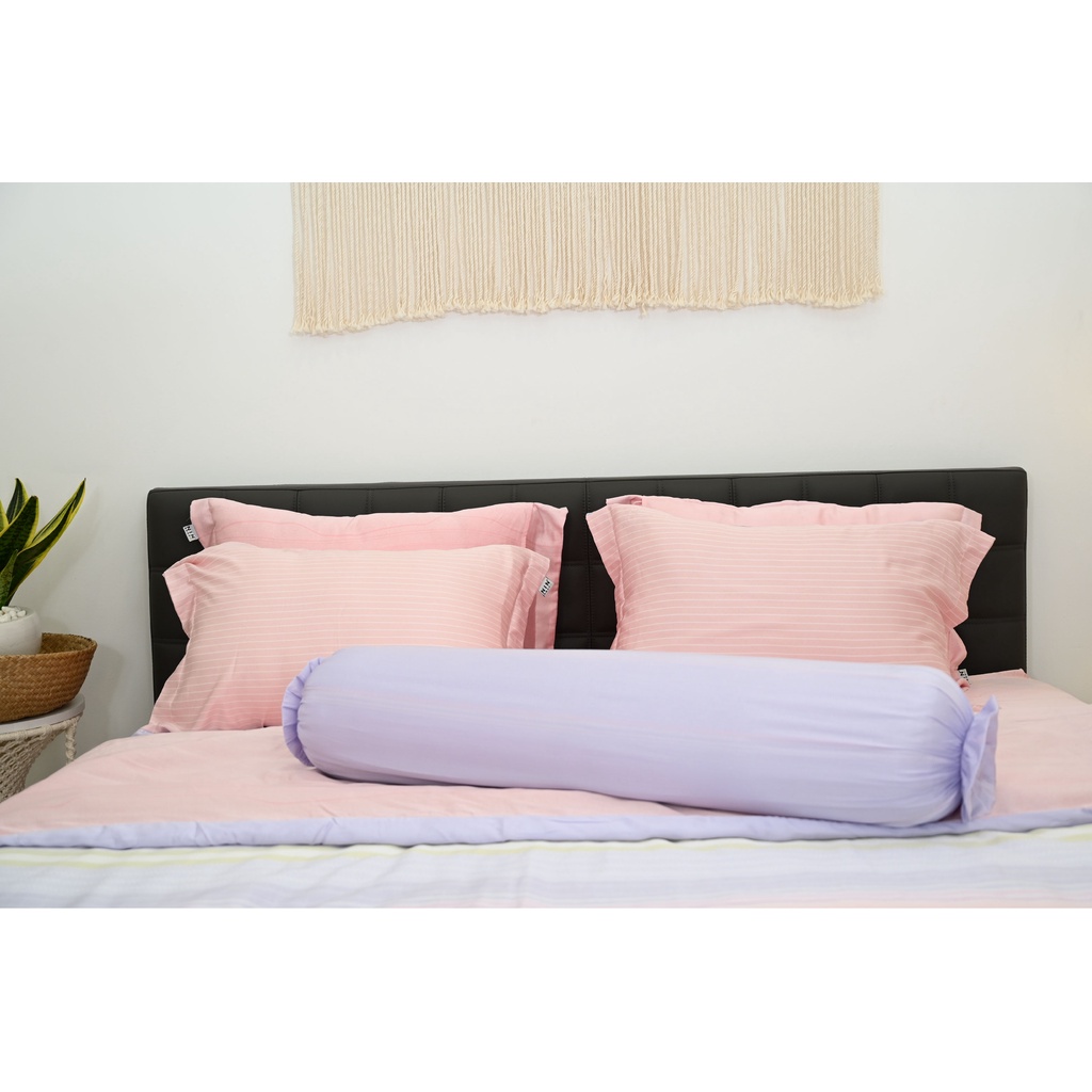 Bộ 6 món drap CHẦN, áo gối kèm mền NIN Tencel 800 - màu hồng tím Claire