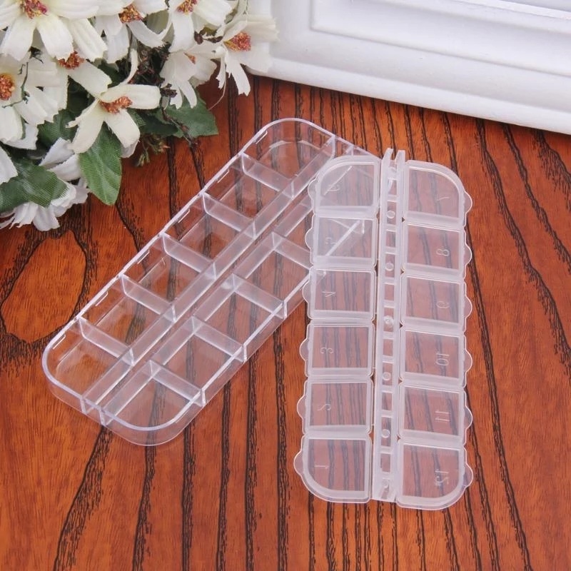 Hộp Nhựa Trong Suốt 12 Ngăn Đựng Thuốc/Trang Sức Tiện Dụng