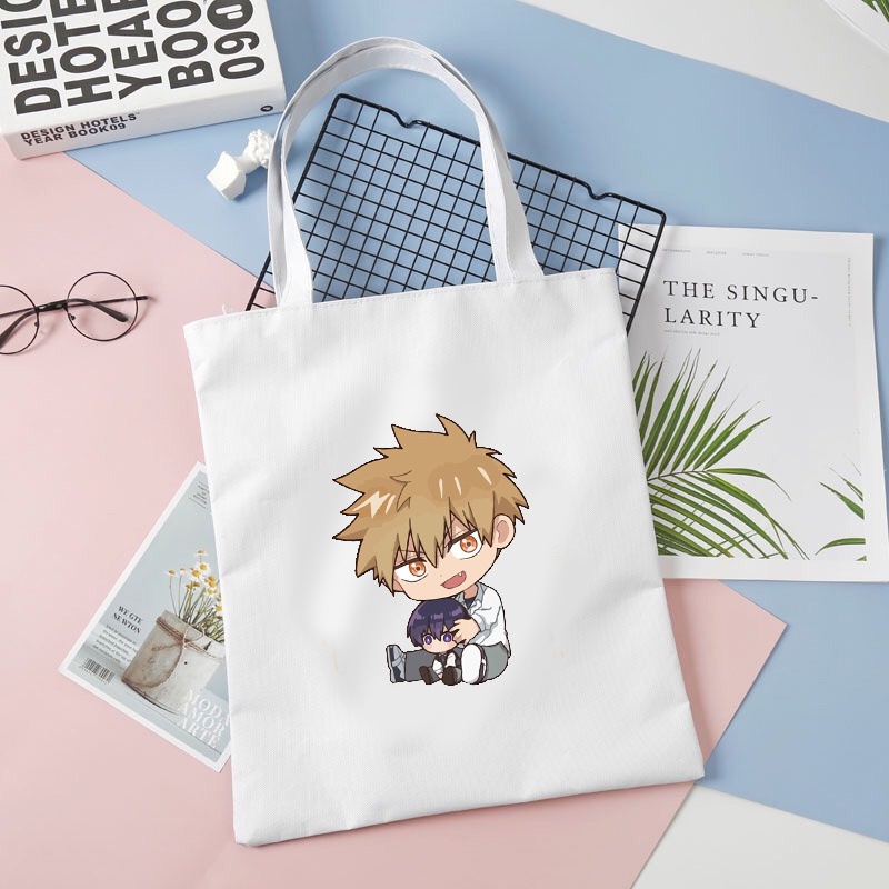 Túi tote vải đen trắng đeo vai IN HÌNH Shikimori-san Bạn gái tôi không chỉ dễ thương anime chibi phong cách cá tính
