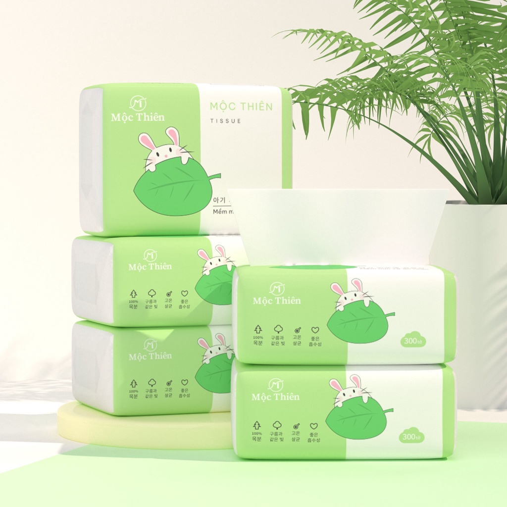 Khăn giấy rút Mộc Thiên Combo 10 gói hàng cao cấp mềm mịn an toàn cho mọi loại da
