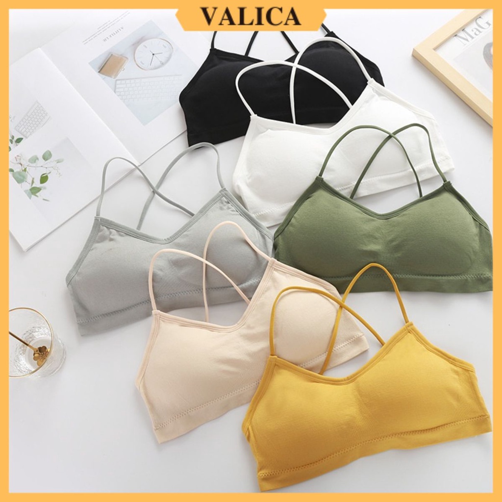 Áo bra nữ chéo lưng 2 dây - Áo ngực không gọng mút mỏng tháo được VALICA B5507