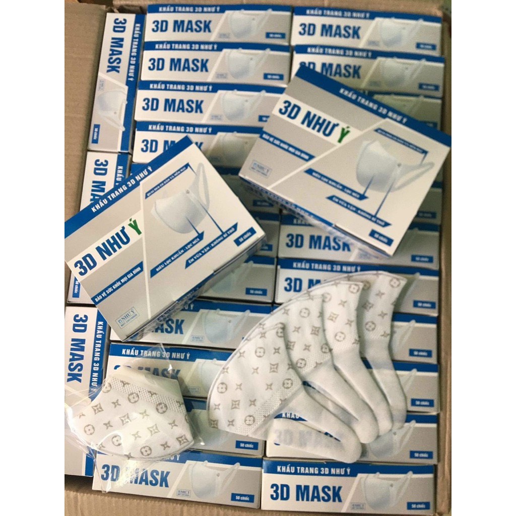 Khẩu Trang 3D Mask Chính Hãng Vải Kháng Khuẩn Loại Đep(Monj, Masuji,XL)<Hộp 50c>