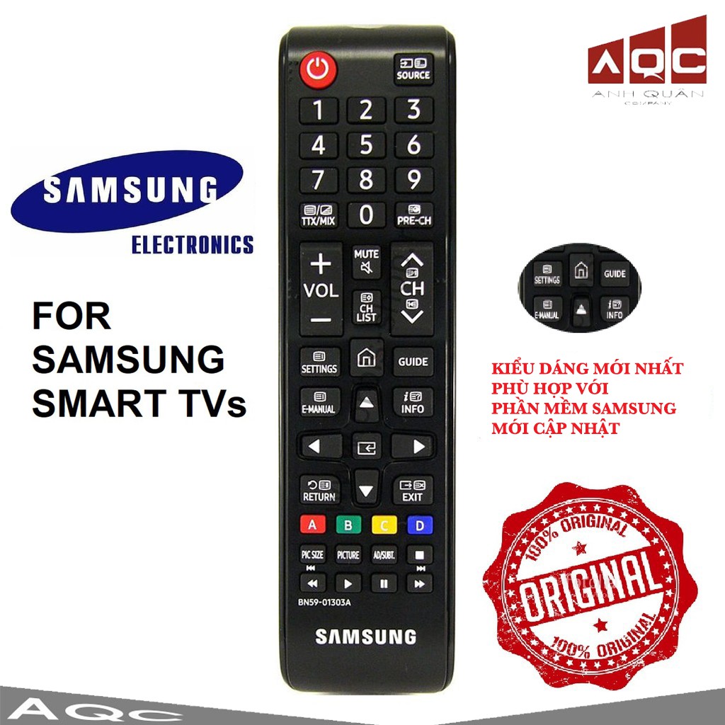 Remote điều khiển tivi Samsung Smart (Model mới nhất - Tặng pin SUOER) BN59-01303A LOGO SAMSUNG HÀNG CHÍNH HANGX