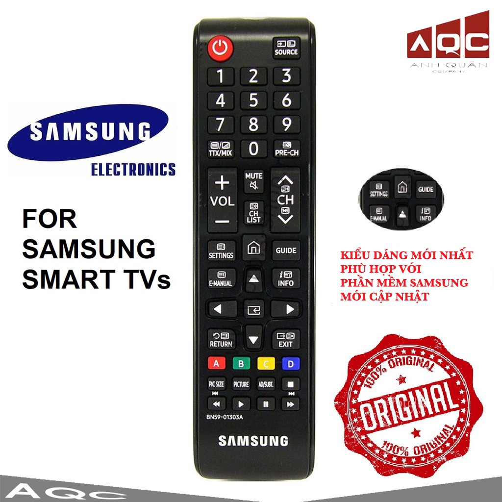 Remote Điều Khiển Tivi Samsung Smart (Mới - Tặng Pin) Bn59 - 01303A Bn59 - 01199G 01268D 01247A Samsung Hàng Chính Hãng