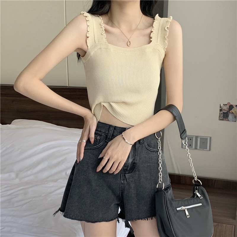 Áo hai dây DUNEA phối ren kiểu dáng quyến rũ cho nữ