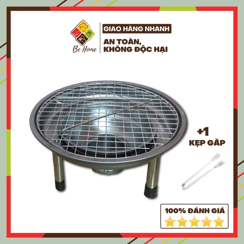 Bếp Nướng BBQ Than Hoa Không Khói BEHOME  Bếp 3 Chân Than Hoa Không Khói Cao Cấp Dễ Sử Dụng [Tặng Kẹp Gắp]