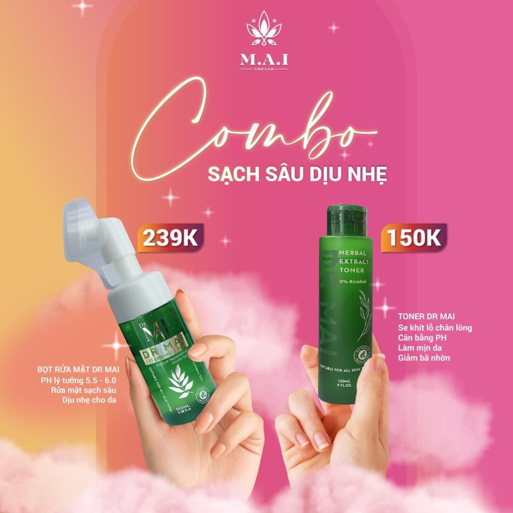 Sữa rửa mặt, sữa rửa mặt Dr Mai dành cho da dầu và da nhạy cảm, sạch sâu dịu nhẹ
