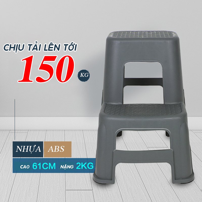 Ghế nhựa 2 bậc/tầng siêu bền 61cm - ghế nhựa chăm sóc xe