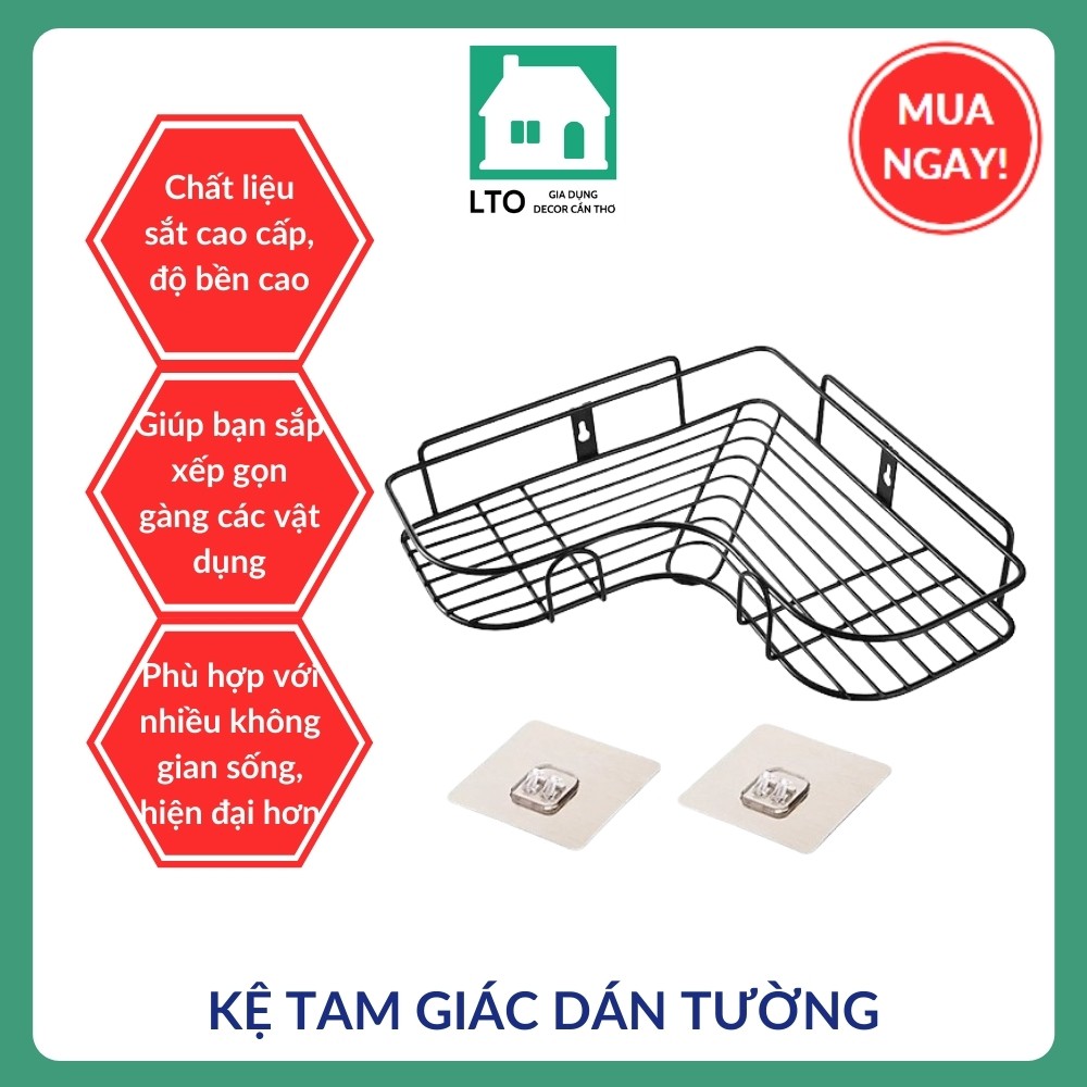 Kệ góc dán tường bằng thép không rỉ siêu chắc trong nhà ăn nhà tắm