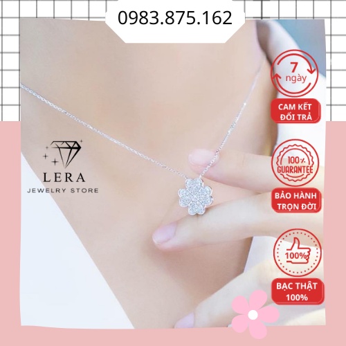 Dây chuyền nữ bạc ta mặt cỏ 4 lá may mắn, vòng cổ nữ bạc 925 thiết kế thanh lịch tại trang sức bạc LERA Hà Nội