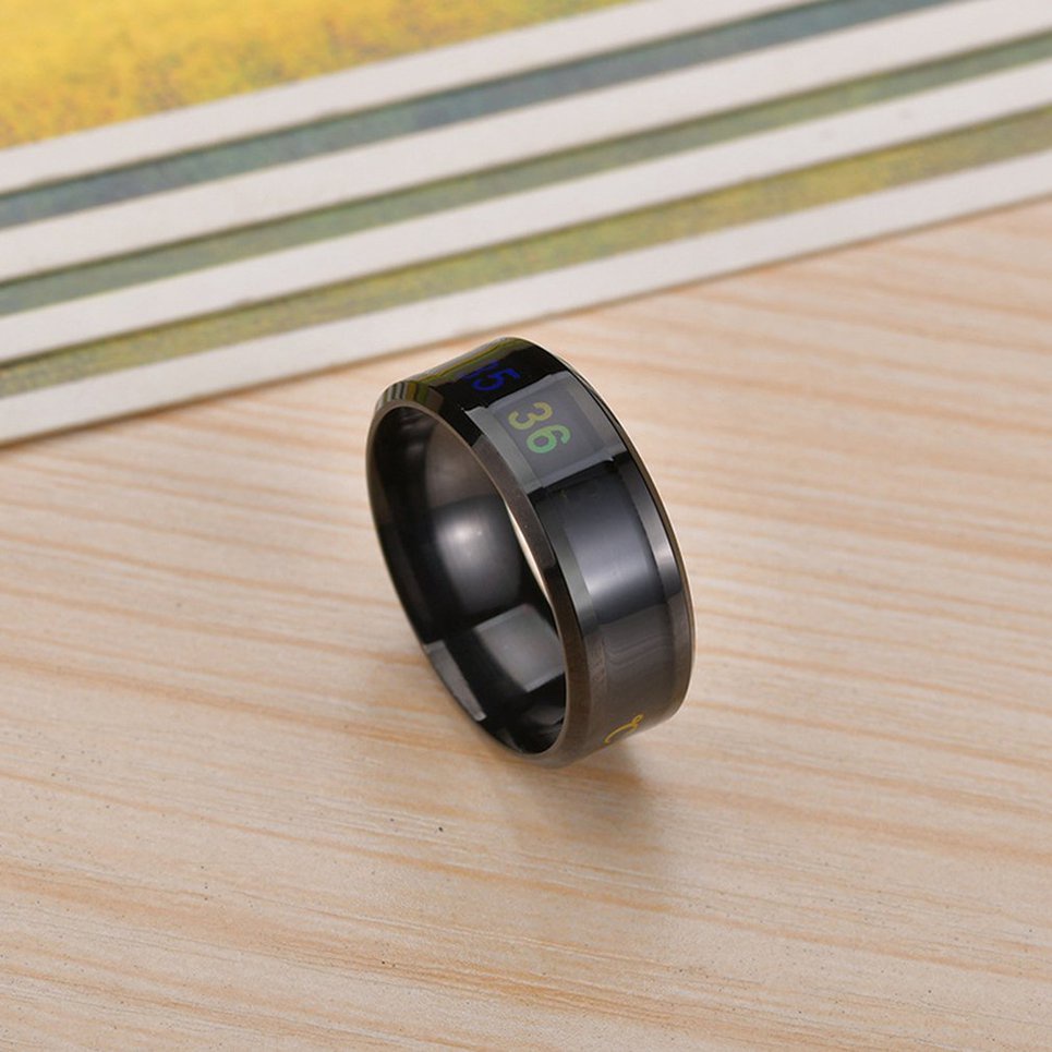 Titanium Steel Intelligent Temperature Sensing Ring Fashion Ring Birthday Gift