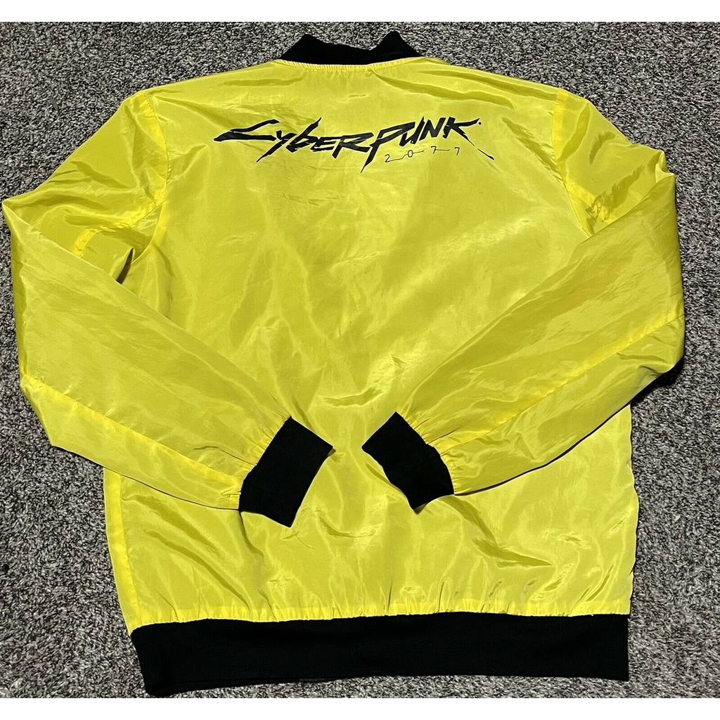 Áo Khoác Jacket Large Night City Heat Samurai Black Yellow Size XL Có Thể Đảo Ngược