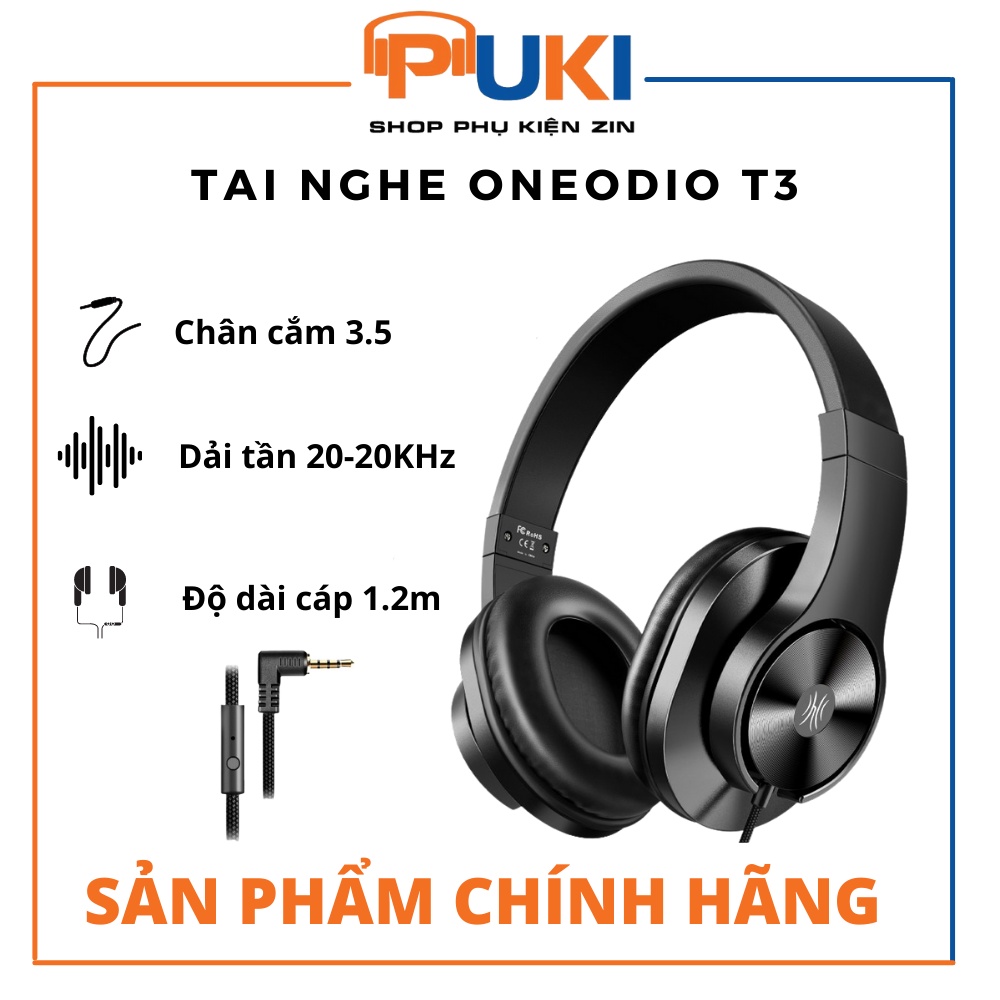 Tai nghe Oneodio T3 - Oneodio T3 Tai Nghe Có Dây Trên Tai Tai Nghe Có Micro Bass Chính hãng