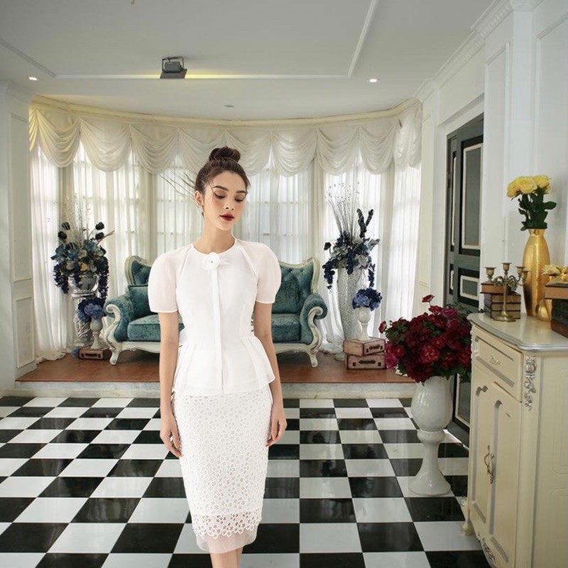 [Hàng Thiết Kế ] Áo sơ mi Thời Trang PP Cami top màu trắng AO0972 (có hoa cài như ảnh) | BigBuy360 - bigbuy360.vn