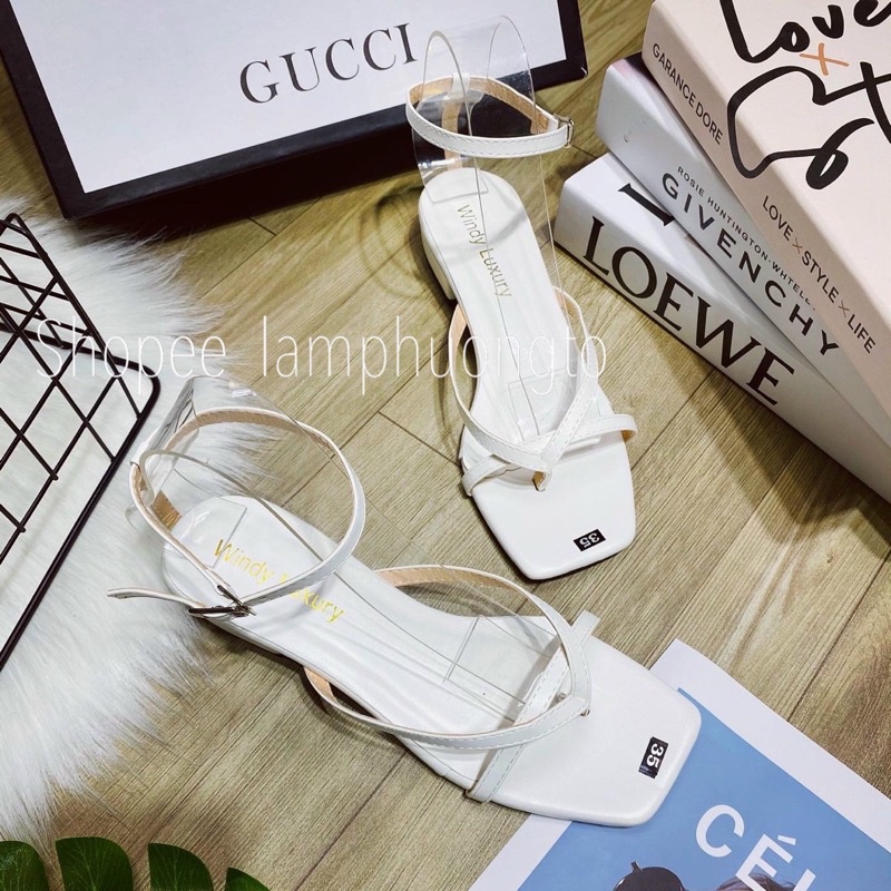 Giày sandal đế thấp 2p 3 dây vòng cổ chân GK4