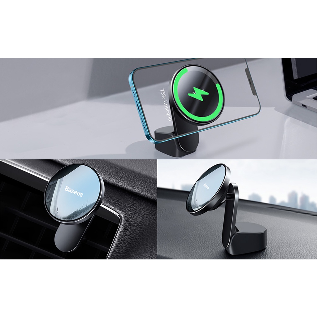 Đế giữ WXJN-01 điện thoại nam châm MagSafe Sạc không dây Baseus Big Energy Car Mount Wireless Charger