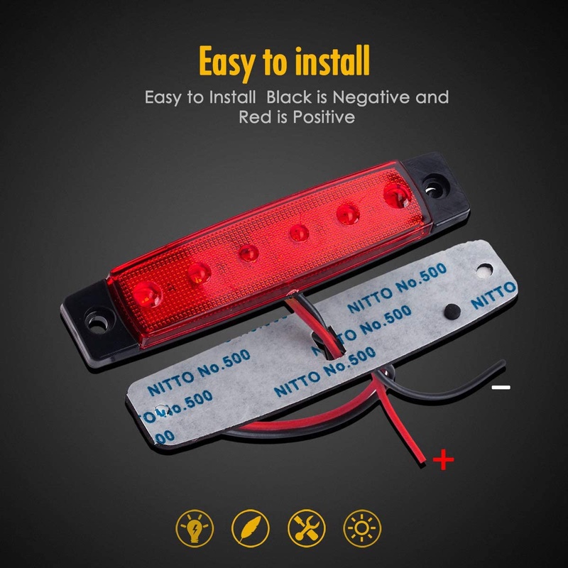 Đèn LED Tín Hiệu 6 Bóng Chống Nước Thông Dụng Cho Xe Hơi Xe Tải