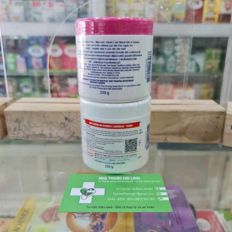 Kem Dưỡng Ẩm Vitamin E Carebeau Body Cream Pink ⚡ Tặng quà ⚡ Hộp 250g Thái Lan