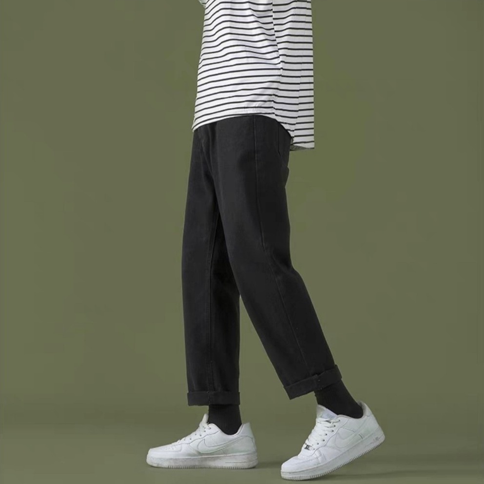 Quần jean baggy ống suông Pantoni, Quần jean nam trơn ống rộng nam/nữ | BigBuy360 - bigbuy360.vn