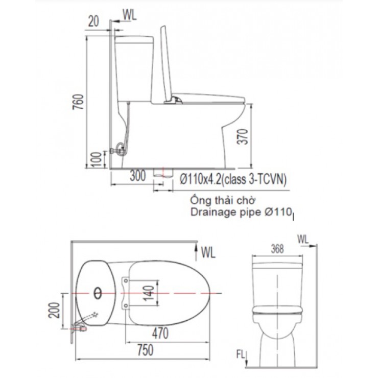 Bồn Cầu 2 Khối American Standard VF-2719