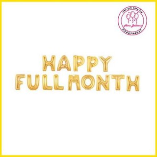 Bộ bóng chữ Happy full month màu vàng [ Ảnh Thật ]