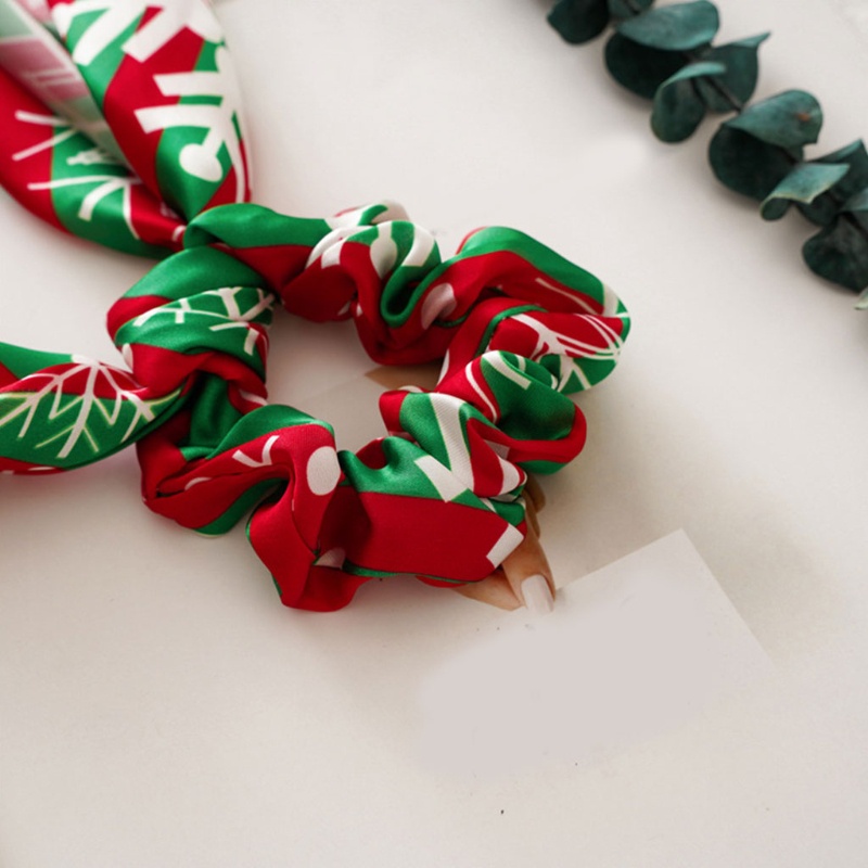 Dây Cột Tóc Đính Ruy Băng Họa Tiết Bông Tuyết Giáng Sinh