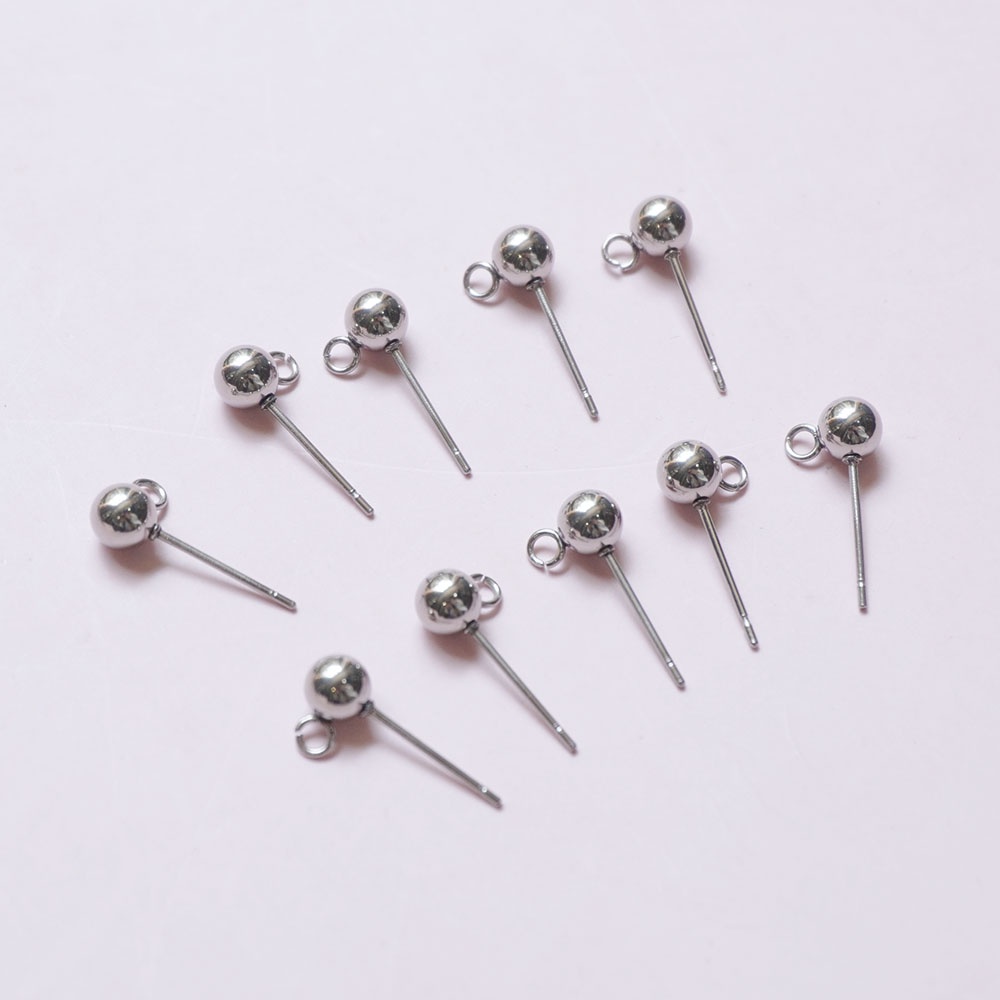 Phôi khuyên xỏ hạt tròn 5mm (gói 10c)