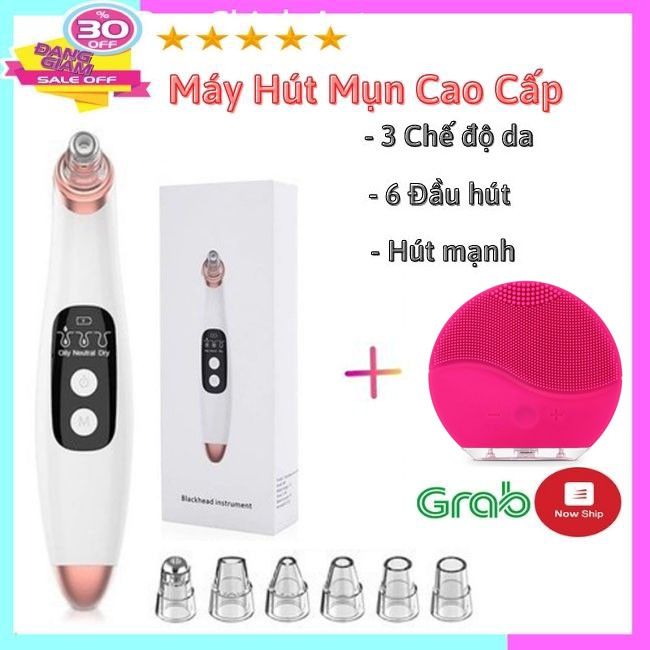 Máy Hút Mụn Cầm Tay Mini Spa BLACKHEAD Hút Sạch Mụn Cám, Đầu Đen Với 3 Chế Độ 6 Đầu Hút